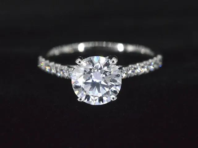 Platina solitair ring met een 1.00 carat briljant geslepen diamant - afbeelding 6 van  9