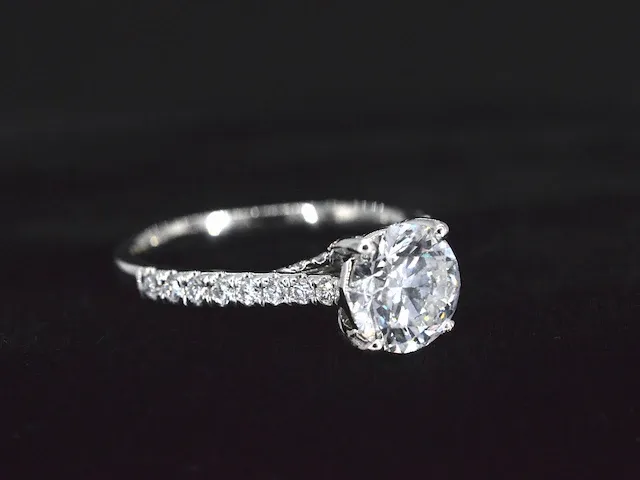 Platina solitair ring met een 1.00 carat briljant geslepen diamant - afbeelding 7 van  9