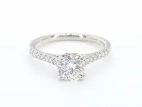 Platina solitair ring met een 1.05 carat briljant geslepen diamant - afbeelding 7 van  10