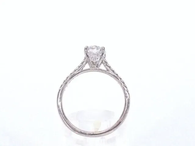 Platina solitair ring met een 1.05 carat briljant geslepen diamant - afbeelding 10 van  10
