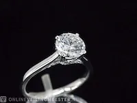 Platina solitair ring met een 1.23 carat briljant geslepen diamant - afbeelding 7 van  10