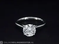 Platina solitair ring met een 1.23 carat briljant geslepen diamant - afbeelding 8 van  10