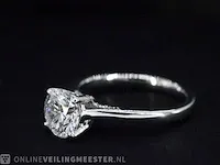 Platina solitair ring met een 1.23 carat briljant geslepen diamant - afbeelding 9 van  10