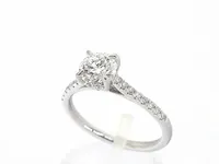 Platina solitair ring met een 1.30 carat briljant geslepen diamant - afbeelding 5 van  11