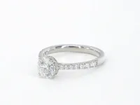 Platina solitair ring met een 1.33 carat briljant geslepen diamant - afbeelding 7 van  10