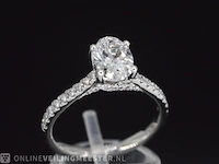 Platina solitair ring met een 1.57 carat briljant geslepen diamant - afbeelding 4 van  6
