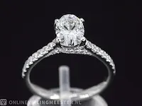 Platina solitair ring met een 1.57 carat briljant geslepen diamant - afbeelding 1 van  6