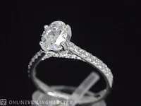 Platina solitair ring met een 1.57 carat briljant geslepen diamant - afbeelding 3 van  6
