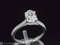 Platina solitair ring met een 1.57 carat briljant geslepen diamant - afbeelding 4 van  6