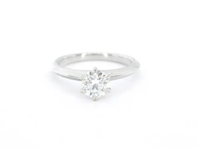 Platina tiffany solitair ring met diamant 0.72 carat - afbeelding 8 van  11