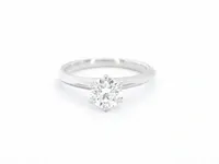 Platina tiffany solitair ring met diamant 0.72 carat - afbeelding 8 van  11