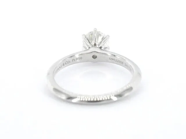 Platina tiffany solitair ring met diamant 0.72 carat - afbeelding 9 van  11