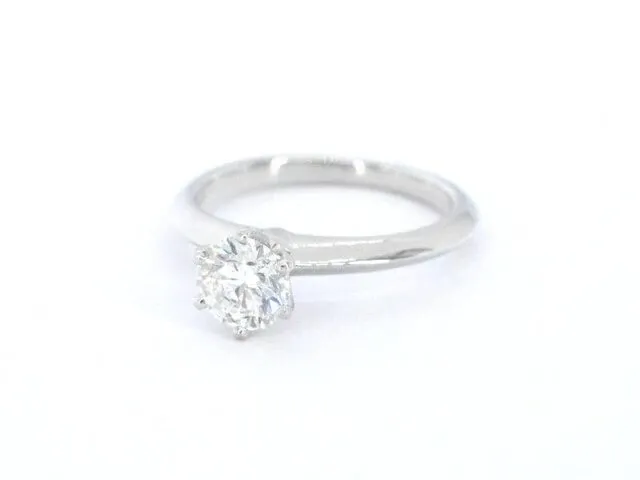 Platina tiffany solitair ring met diamant 0.72 carat - afbeelding 10 van  11