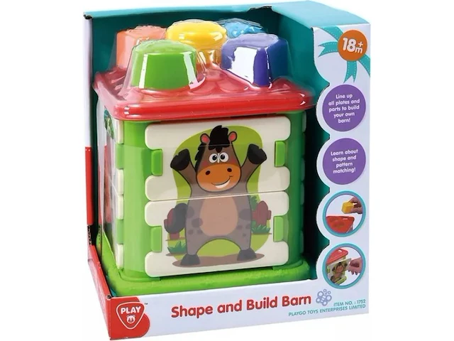 Playgo - infant & peuters - vorm- en bouwschuur 1x loc d036 - afbeelding 5 van  7
