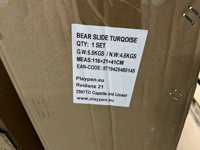 Playpen beer glijbaan turqoise (2x) - afbeelding 7 van  8
