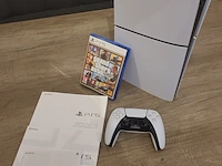 Playstation 5 disc edition console (in nieuwstaat) + gta 5 game + draadloze controller + kabels & handleiding - afbeelding 1 van  12