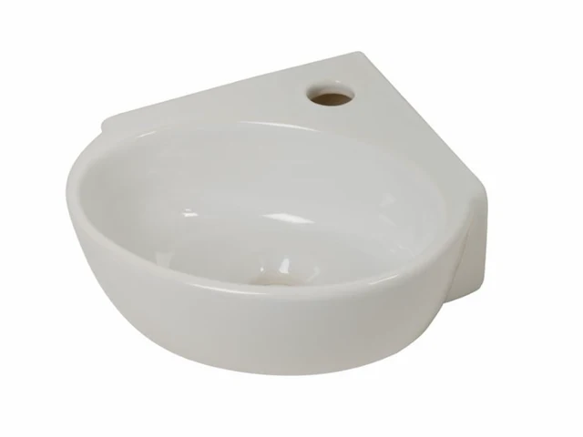 Plieger corner hoekfontein 1 kraangat zonder overloop glanzend wit 29.5x31.5x9.5cm keramiek - afbeelding 1 van  1