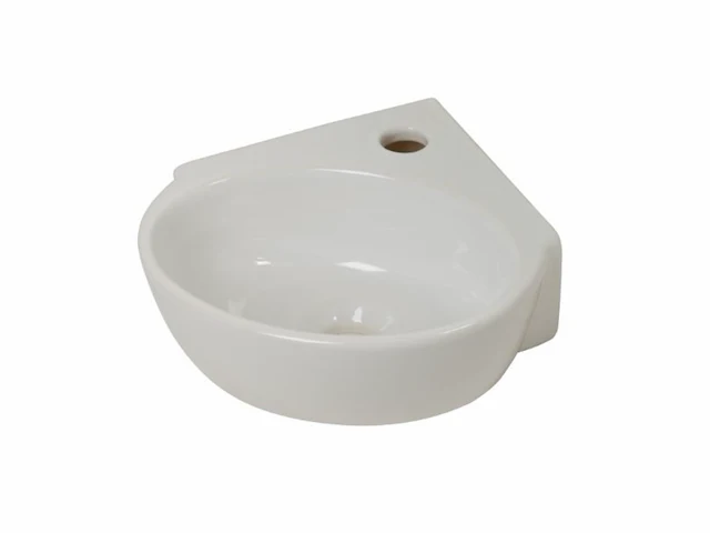 Plieger corner hoekfontein 1 kraangat zonder overloop glanzend wit 29.5x31.5x9.5cm keramiek - afbeelding 1 van  1