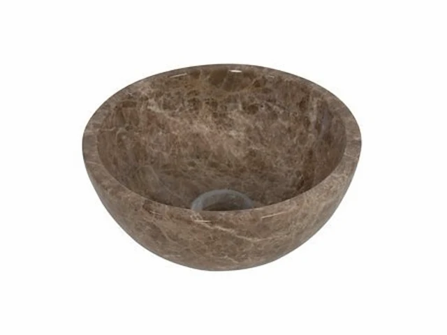 Plieger mini round waskom 26x26x12cm marmer bruin - afbeelding 1 van  1