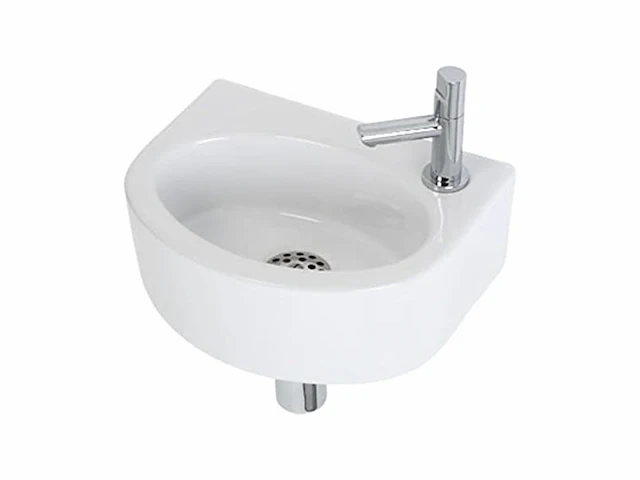 Plieger orlando fontein toilet set fontein 30 x 22 cm inclusief fonteinkraan en sifon keramiek wit - afbeelding 1 van  2