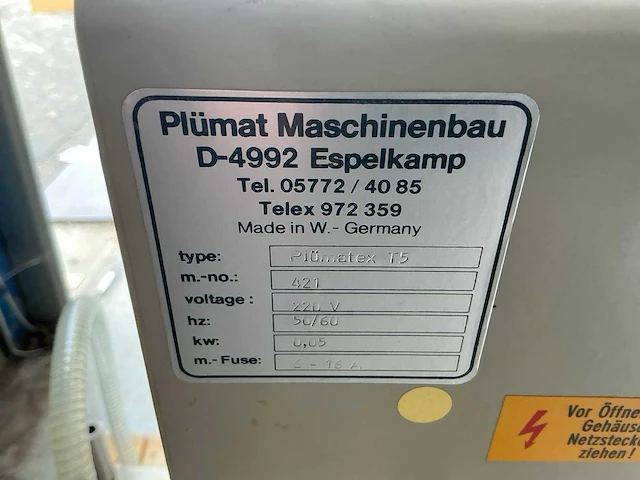 Plümat plümatex t5 vulmachine - afbeelding 7 van  7