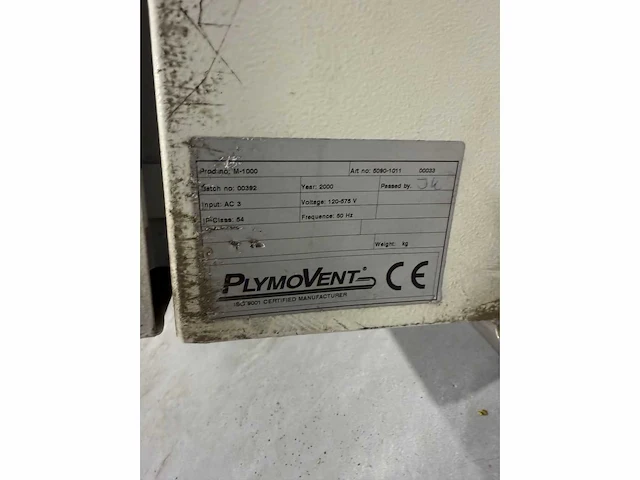 Plymovent - m-1000 - lasdampafzuiginstallatie besturingsysteem - afbeelding 2 van  3