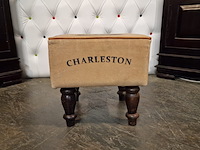 Poef chesterfield, charlston, bruin - afbeelding 1 van  2