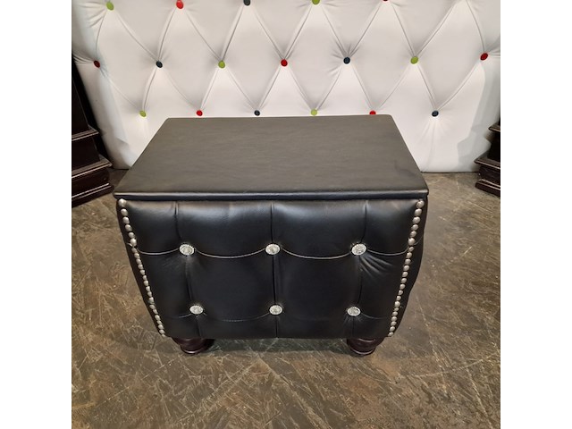 Poef chesterfield, chesterfield, zwart - afbeelding 2 van  3