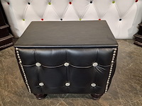 Poef chesterfield, chesterfield, zwart - afbeelding 2 van  3