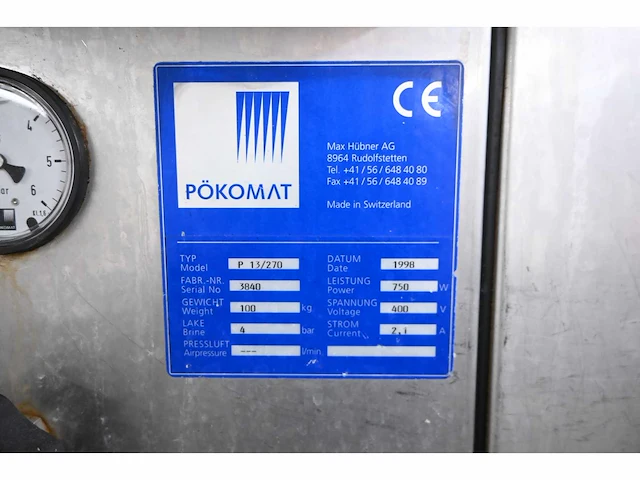 Pökomat p13/270 slx vleesinjectormachine - afbeelding 6 van  7