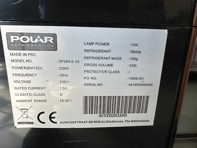 Polar - dp289-e-02 - glasdeur koelkast - afbeelding 5 van  5