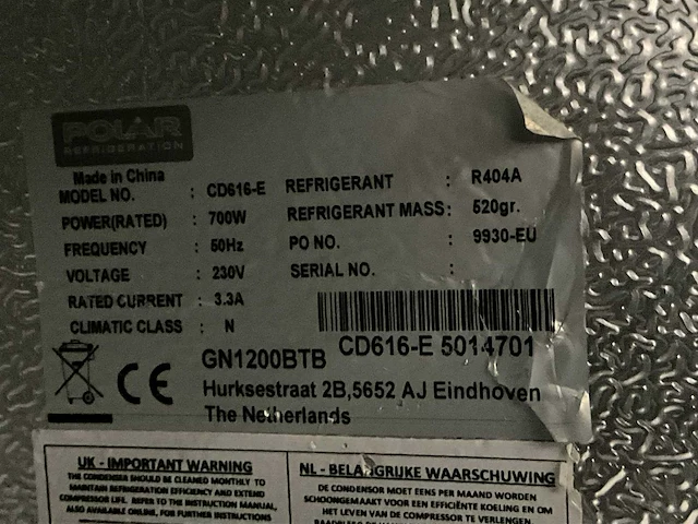 Polar cd616-e vrieskast - afbeelding 6 van  6