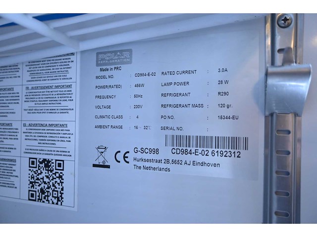 Polar cd984-e-02 dubbeldeurs glasdeur koelkast - afbeelding 5 van  5