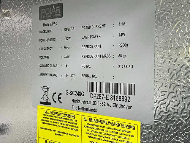Polar dp286-e & dp287-e vitrine koelkast (2x) - afbeelding 4 van  4