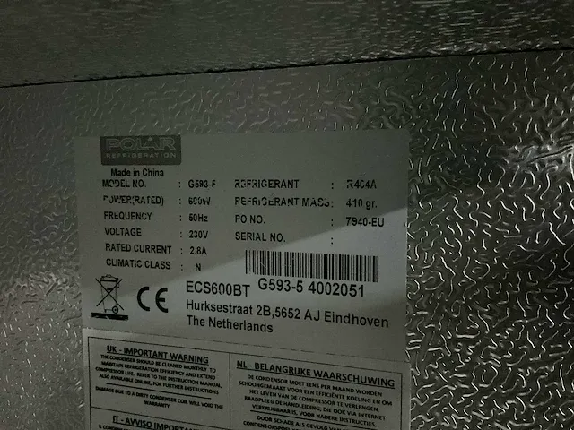 Polar g593-5 rvs vrieskast - afbeelding 5 van  7