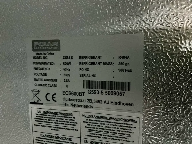 Polar g593-5 rvs vrieskast - afbeelding 5 van  7