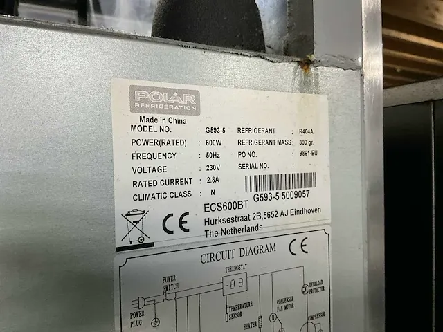 Polar g593-5 rvs vrieskast - afbeelding 7 van  7