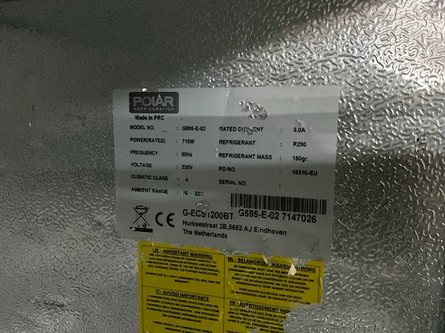 Polar g595-e-02 dubbeldeurs koelkast - afbeelding 6 van  8