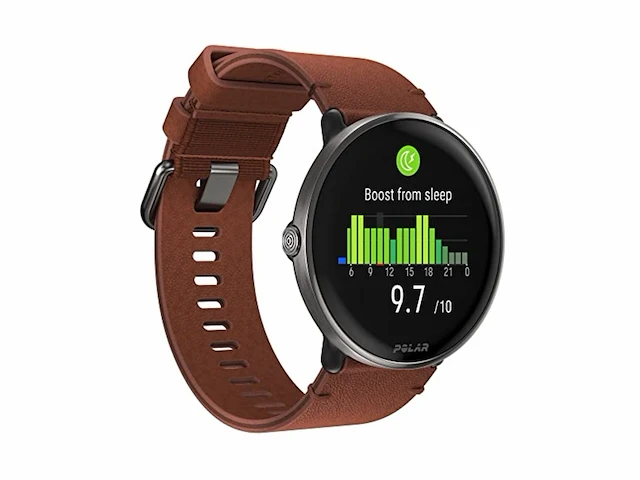 Polar ignite 3 titanium fitness smartwatch & gps activity tracker leder brons/siliconen zwart s-l - afbeelding 2 van  3