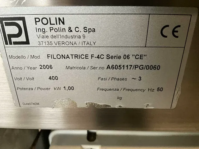 Polin filonatrice f-4c serie 06 langsteekmachine - afbeelding 4 van  12