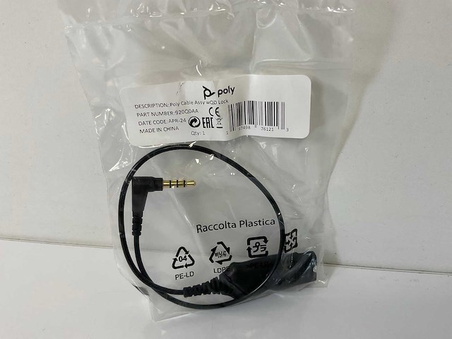 Poly (920q0aa) cable assy with qd lock adapters (new) (18x) - afbeelding 3 van  4