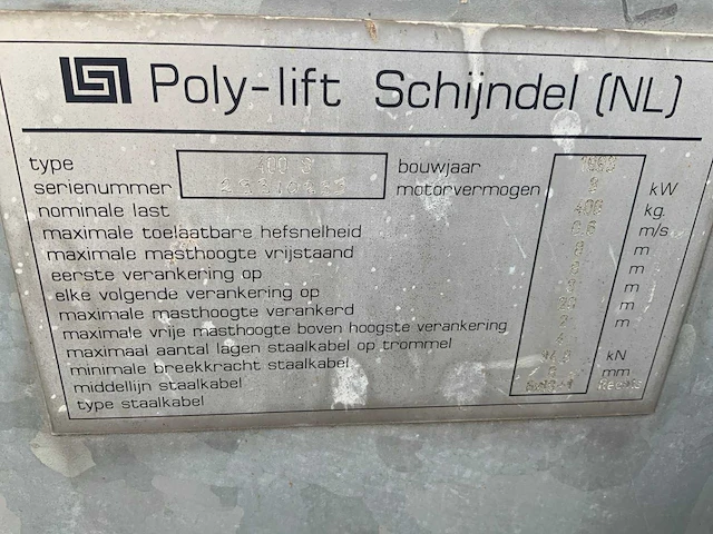 Poly-lift 9m bouwlift - afbeelding 5 van  5