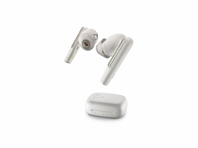 Poly voyager free 60 draadloze hoofdtelefoon, microfoons met ruisonderdrukking wit - afbeelding 1 van  4