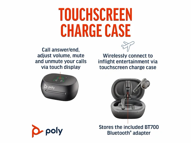 Poly voyager free 60+ uc true wireless earbuds zwart - afbeelding 2 van  6