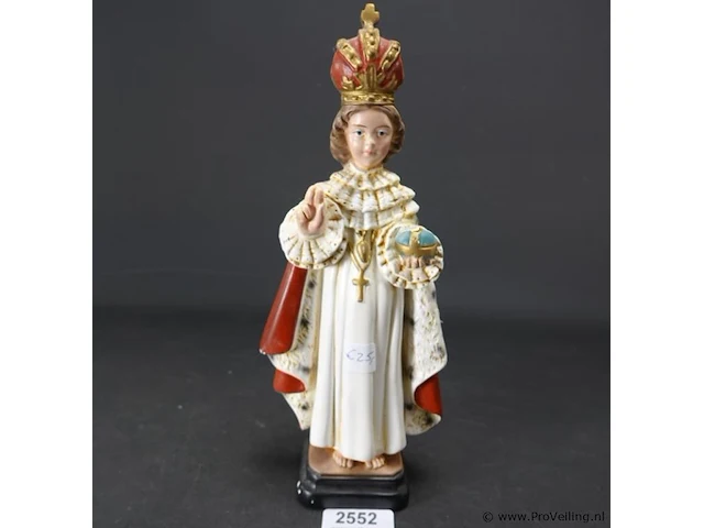Polychroom aardewerk beeld jesus van praag - afbeelding 1 van  5