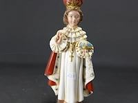 Polychroom aardewerk beeld jesus van praag - afbeelding 1 van  5