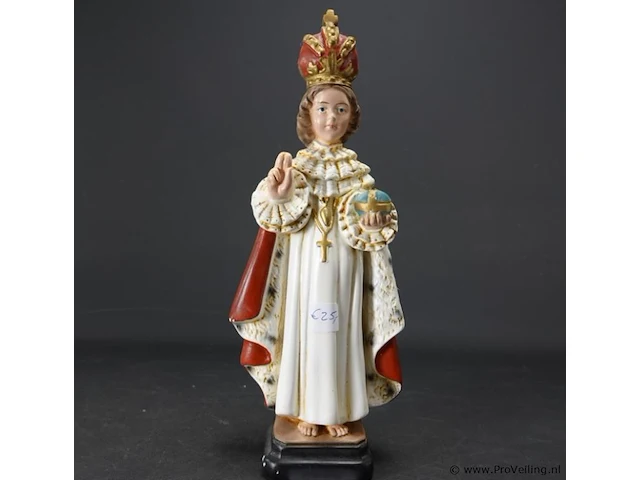 Polychroom aardewerk beeld jesus van praag - afbeelding 2 van  5