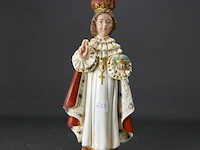 Polychroom aardewerk beeld jesus van praag - afbeelding 2 van  5