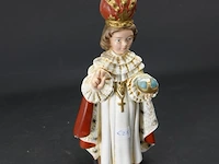 Polychroom aardewerk beeld jesus van praag - afbeelding 3 van  5