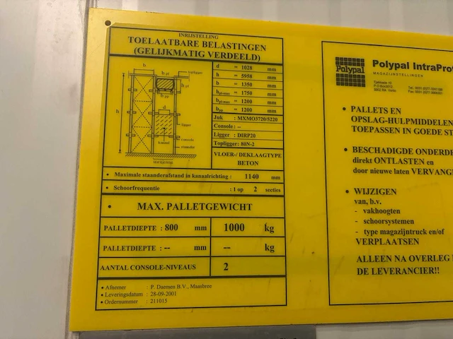 Polypal inrijstelling 72 palletplaatsen - afbeelding 4 van  10